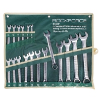 Набор ключей комбинированных 18пр.(8-19, 21, 22, 24, 27, 30, 32мм),на полотне Rock Force RF-5181P